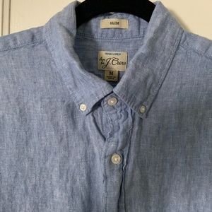 J.Crew Slim Blue Baird McNutt Irish Linen Shirt